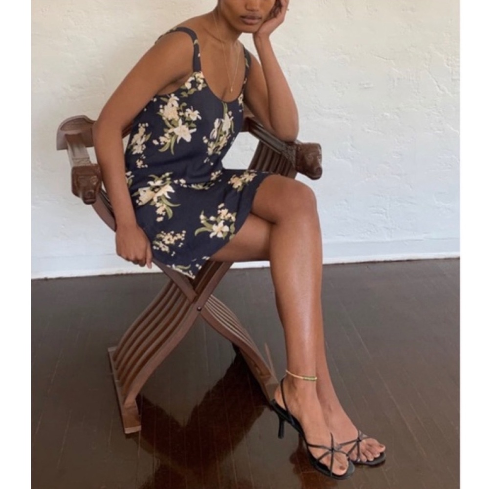 REFORMATION - Puglia dress Navy Yolanda floral print, 0